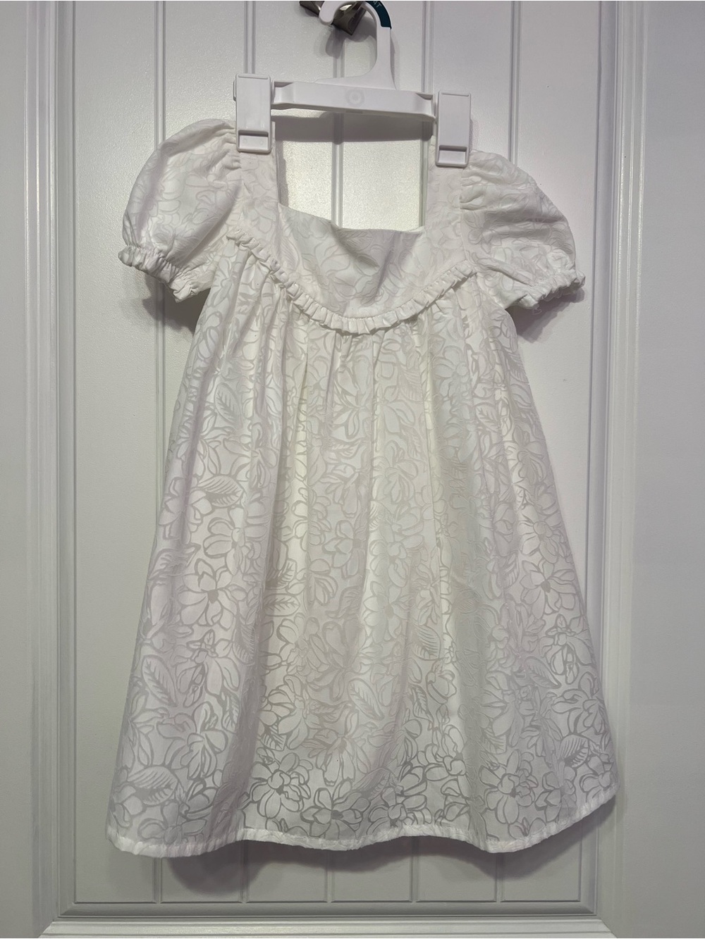 Joie White Floral Puff Sleeve Kids Dress
